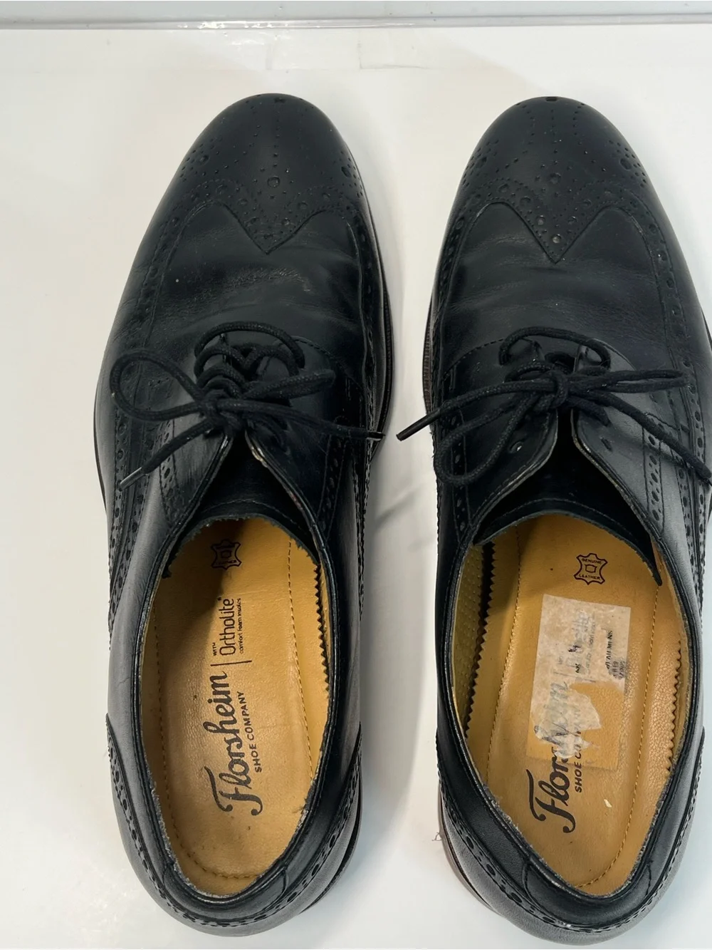Florsheim Men’s Black Leather Wingtip Brogue Oxford Dress Shoes Size 9 3E